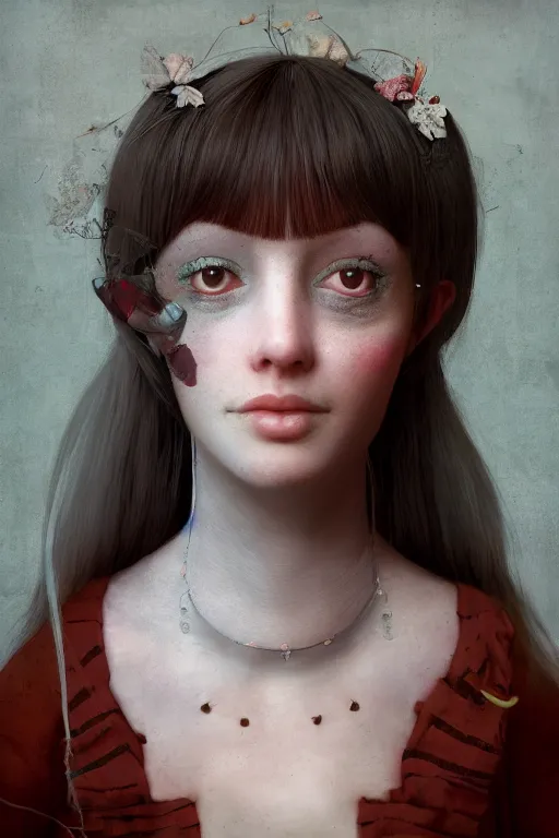 Image similar to Female portrait art by Ray Caesar, trending on artstation, artstationHD, artstationHQ, 4k, 8k, octane render