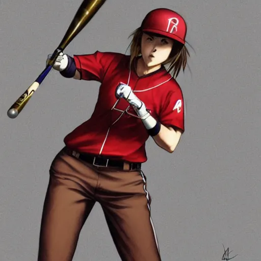 Prompt: anime style, female baseball player, red sport clothing, elegant, launching a straight ball, brown short hair, hair down, symmetrical facial features, from arknights, hyper realistic, rule of thirds, extreme detail, 4 k drawing, safebooru, realistic lighting, by alphonse mucha, greg rutkowski, sharp focus, backlit