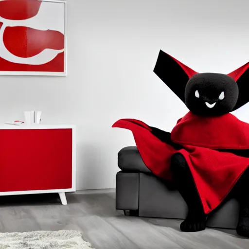 Image similar to perfectly centered rouge the bat ikea photoshoot