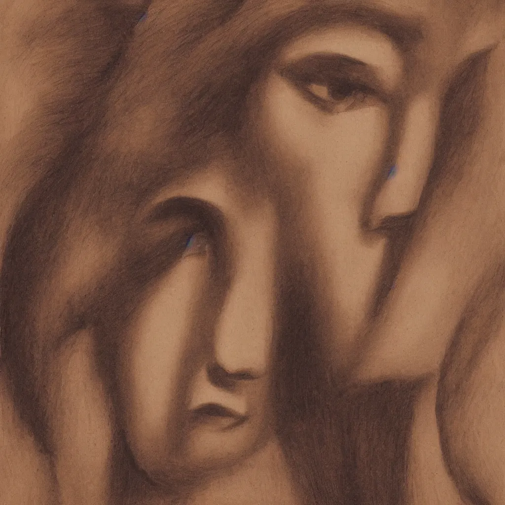 Image similar to portrait of a goddess face looking directly into the camera multiplying to infinity in the style of abercrombie, gertrude, in the style of archipenko, alexander