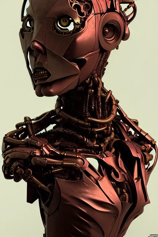Image similar to portrait of a vampire female robot, intricate, dystopian toy, sci - fi, extremely detailed, biopunk suit, digital painting, sculpted in zbrush, artstation, concept art, smooth, sharp focus, illustration, chiaroscuro lighting, golden ratio, incredible art by stanley artgerm lau and greg rutkowski and alphonse mucha and simon stalenhag