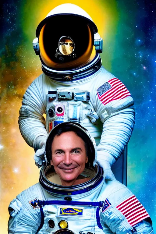 Image similar to extremely detailed studio portrait of space astronaut, holds an iphone in one hand, iphone held up to visor, reflection of iphone in visor, moon, extreme close shot, soft light, golden glow, award winning photo by david lachapelle