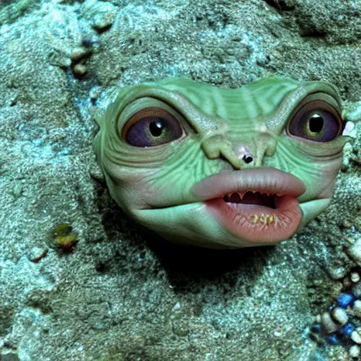 Prompt: gollum - faced fish