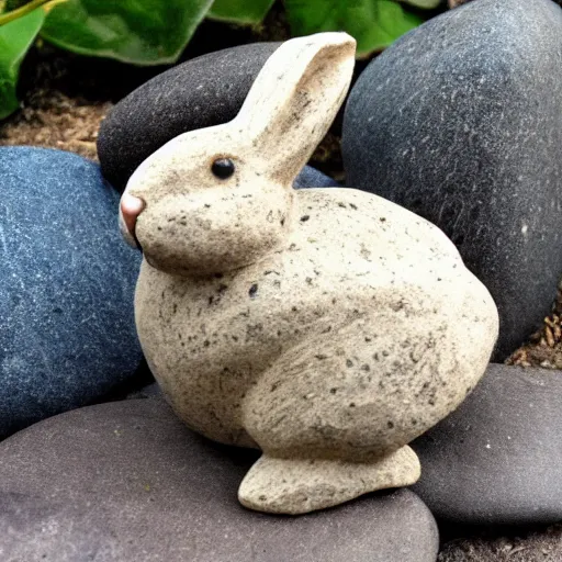 Image similar to rabbit made from rocks