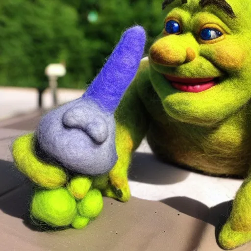 Image similar to shrek needle felted + needle felting art