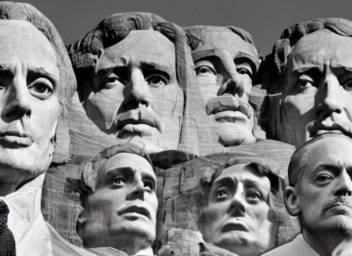 Image similar to Mount Rushmore but all the faces are Steve Buscemi