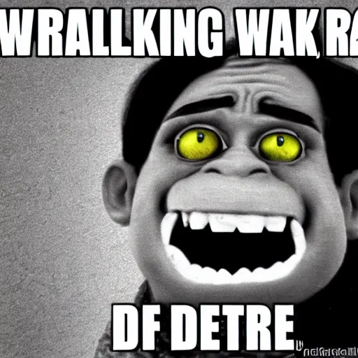 Image similar to trollface rage comic walking in detroit, defined, sharp, 8 k, ultra hd