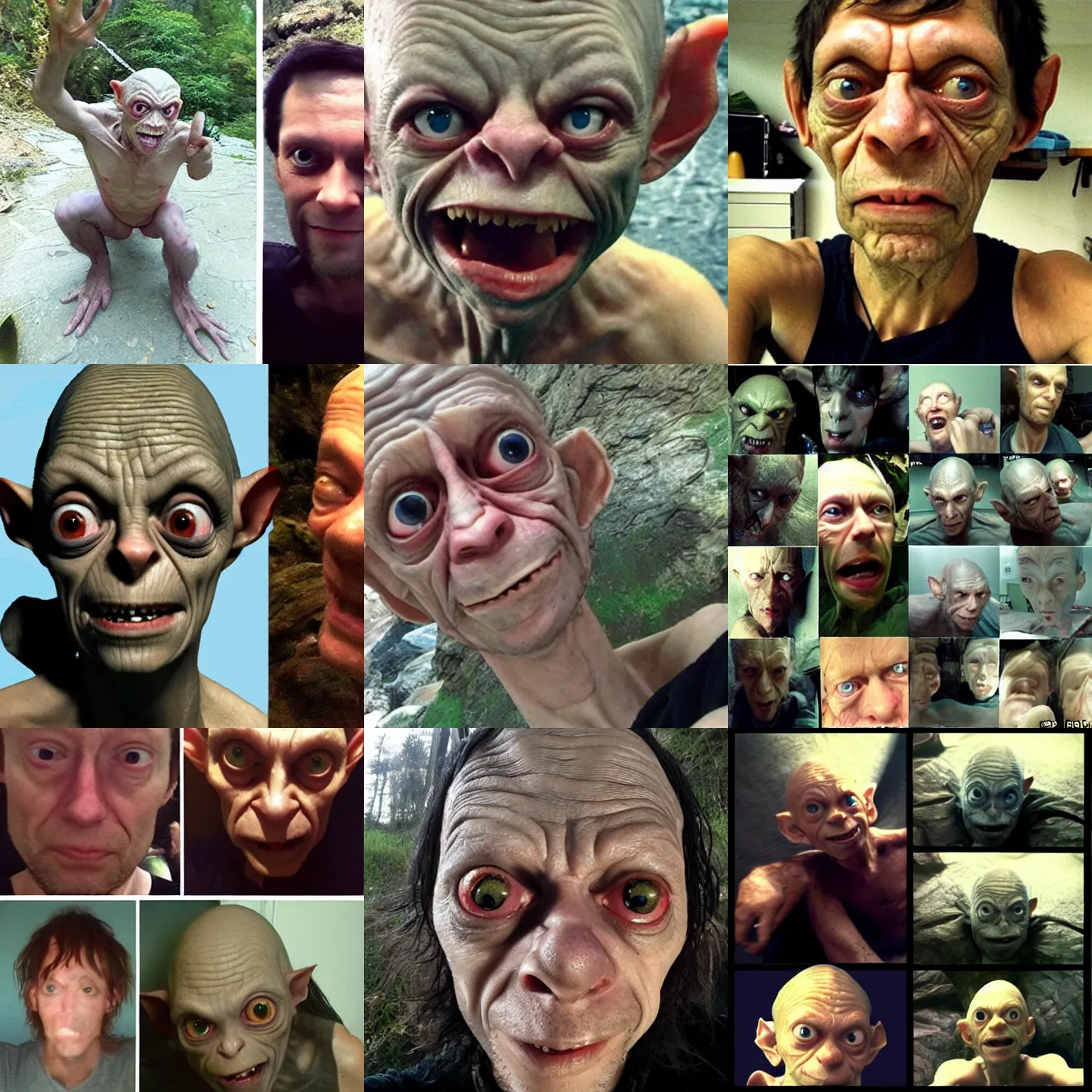 Prompt: gollum selfies from cellphone hack