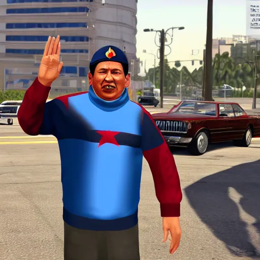 Prompt: Hugo Chávez in GTA style, 4k, detailed,