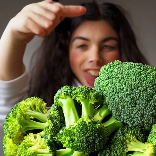 Prompt: Broccoli eating a human