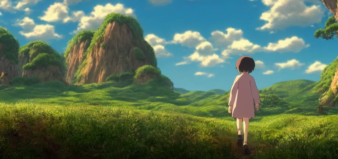 Image similar to a very high resolution image from a new movie. beautiful scenery. photorealistic, photography, directed by hayao miyazaki