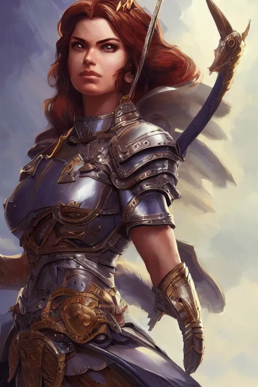 Image similar to amazon valkyrie athena, d & d, fantasy, portrait, highly detailed, headshot, digital painting, trending on artstation, concept art, sharp focus, illustration, art by artgerm and greg rutkowski and magali villeneuve