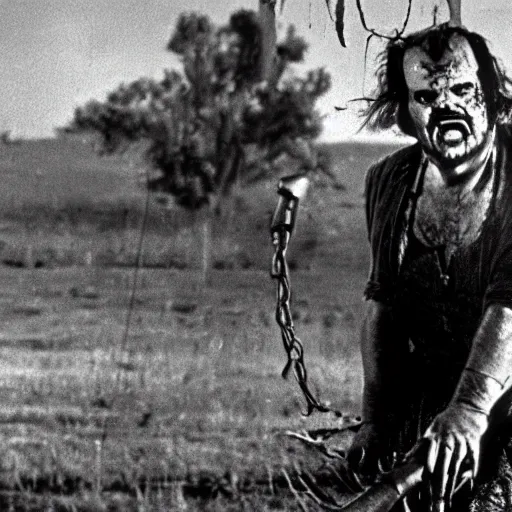 Image similar to jack nicholson playing leatherface in texas chainsaw