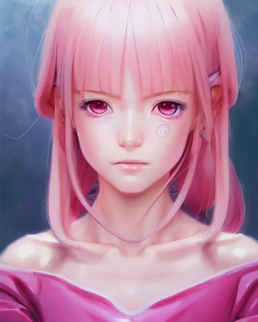 Image similar to portrait Anime Pink royal princess girl cute-fine-face, pretty face, realistic shaded Perfect face, fine details. Anime. realistic shaded lighting by katsuhiro otomo ghost-in-the-shell, magali villeneuve, artgerm, rutkowski Jeremy Lipkin and Giuseppe Dangelico Pino and Michael Garmash and Rob Rey