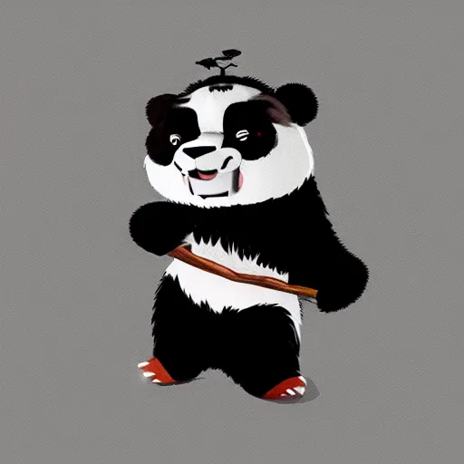 Image similar to a high detaild character design of a cute panda with a chinese lion dance head, chinese style, trend, illustration,