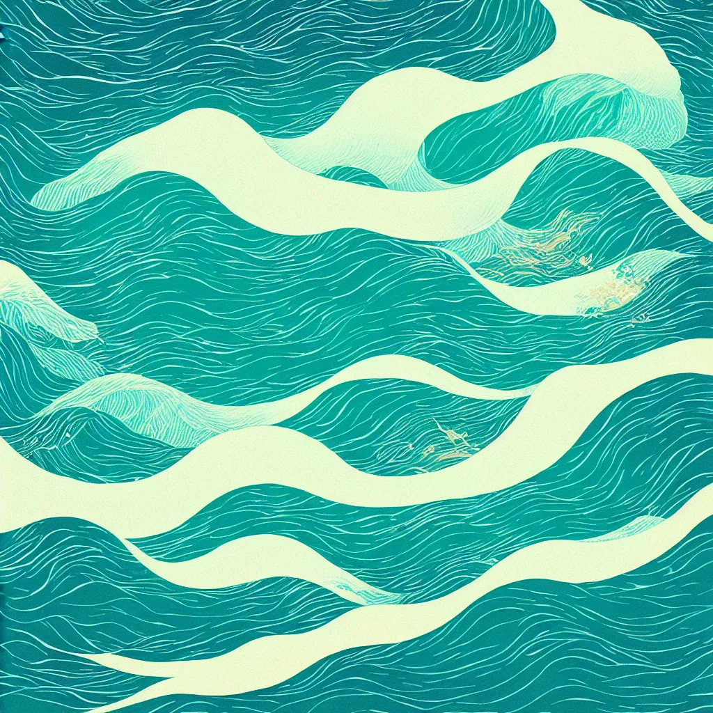 Image similar to ocean wave by victo ngai