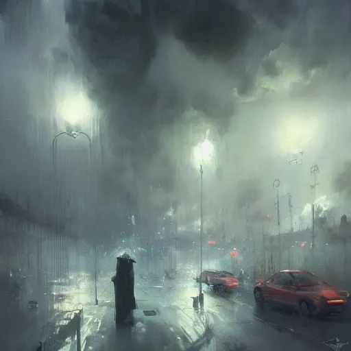 Image similar to thunderstorm in marrakech city, dramatic lighting, lovecraftian, painted by raymond swanland, painted by greg rutkowski, painted by jeremy mann, painted by artgerm, painted by igor kieryluk, trending on artstation