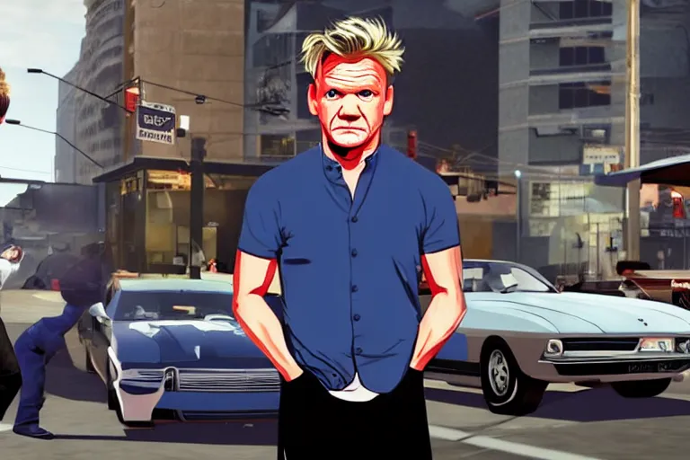 Image similar to gordon ramsay as gta art,