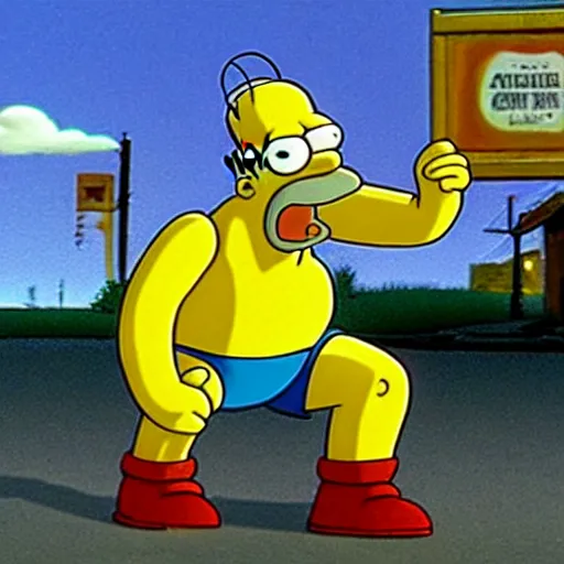 Prompt: homer simpson, as claymation, still from chicken run ( 2 0 0 0 )