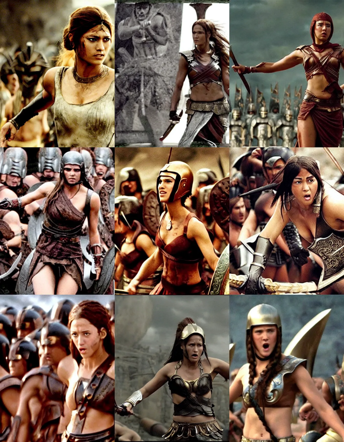 Prompt: young female sparta, film still from the movie'3 0 0'( 2 0 0 6 )