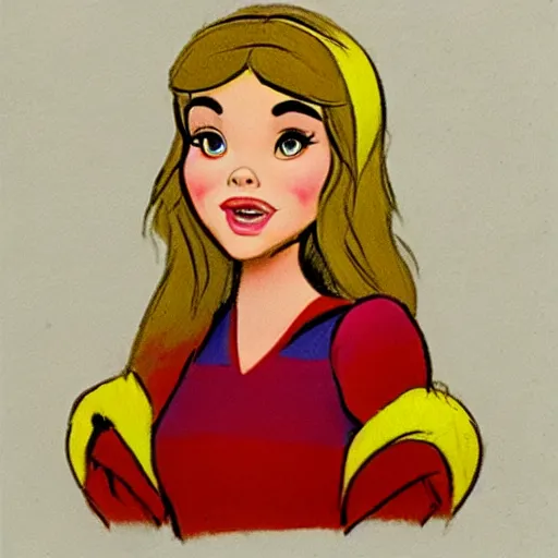 Image similar to milt kahl pencil sketch of chloe grace moretz as snow white