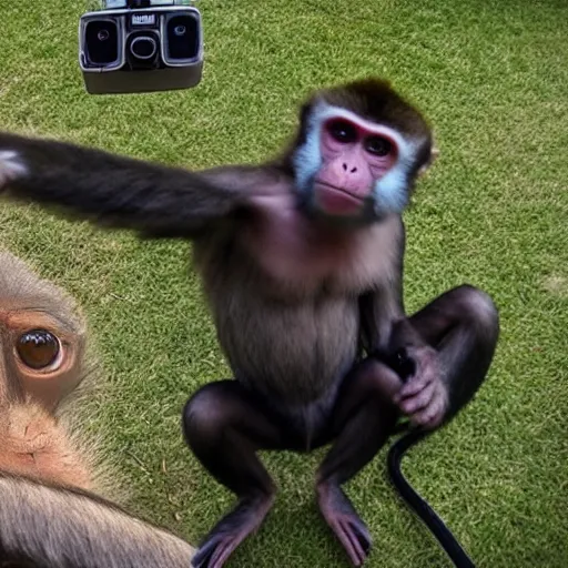 Image similar to monkey controlling a drone 4k ultra hd