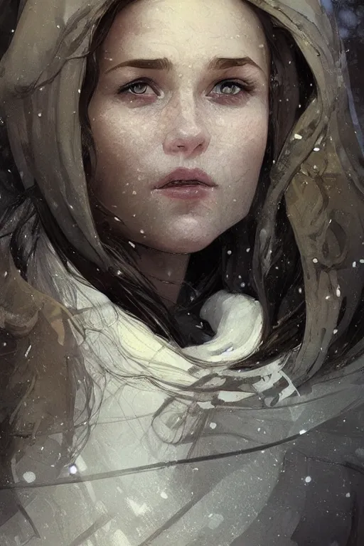 Image similar to portrait of a pregnant woman in the besieged Leningrad in winter, tears, suffering, digital painting, artstation, concept art, smooth, sharp focus, illustration, art by artgerm and greg rutkowski and alphonse mucha