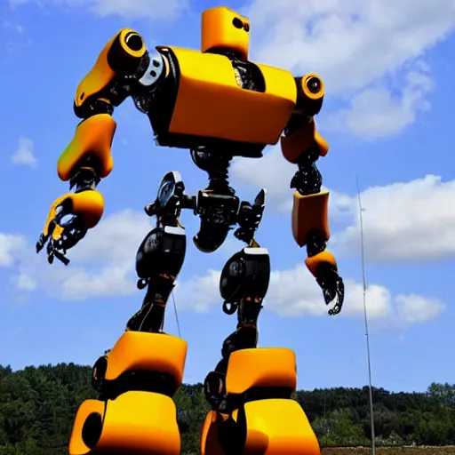 Image similar to gigantic robot made from 5 elements