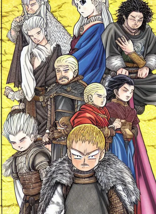 Prompt: game of thrones manga cover by akira toriyama