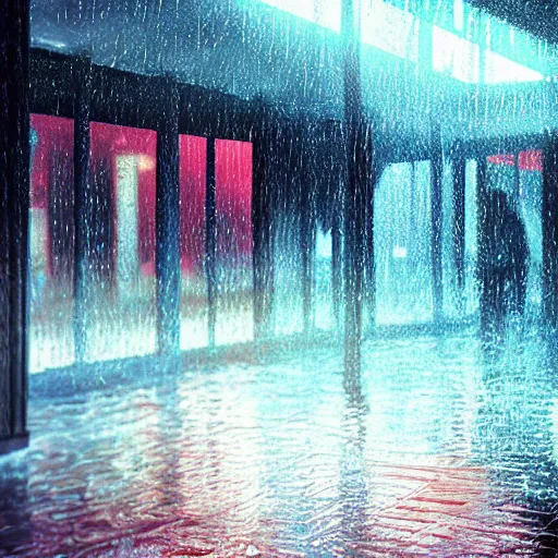 Prompt: Photorealistic feel the rain on your skin, no one else can feel it for you, only you can let it in. Hyperdetailed photorealism, 108 megapixels, amazing depth, glowing rich colors, powerful imagery, psychedelic Overtones, 3D finalrender, 3d shading, cinematic lighting, artstation concept art