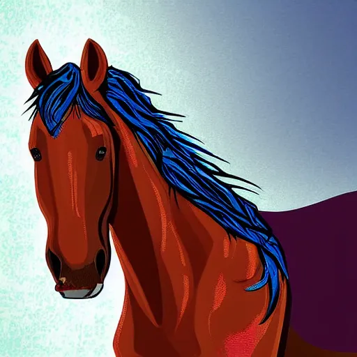 Image similar to a horse detective, digital art