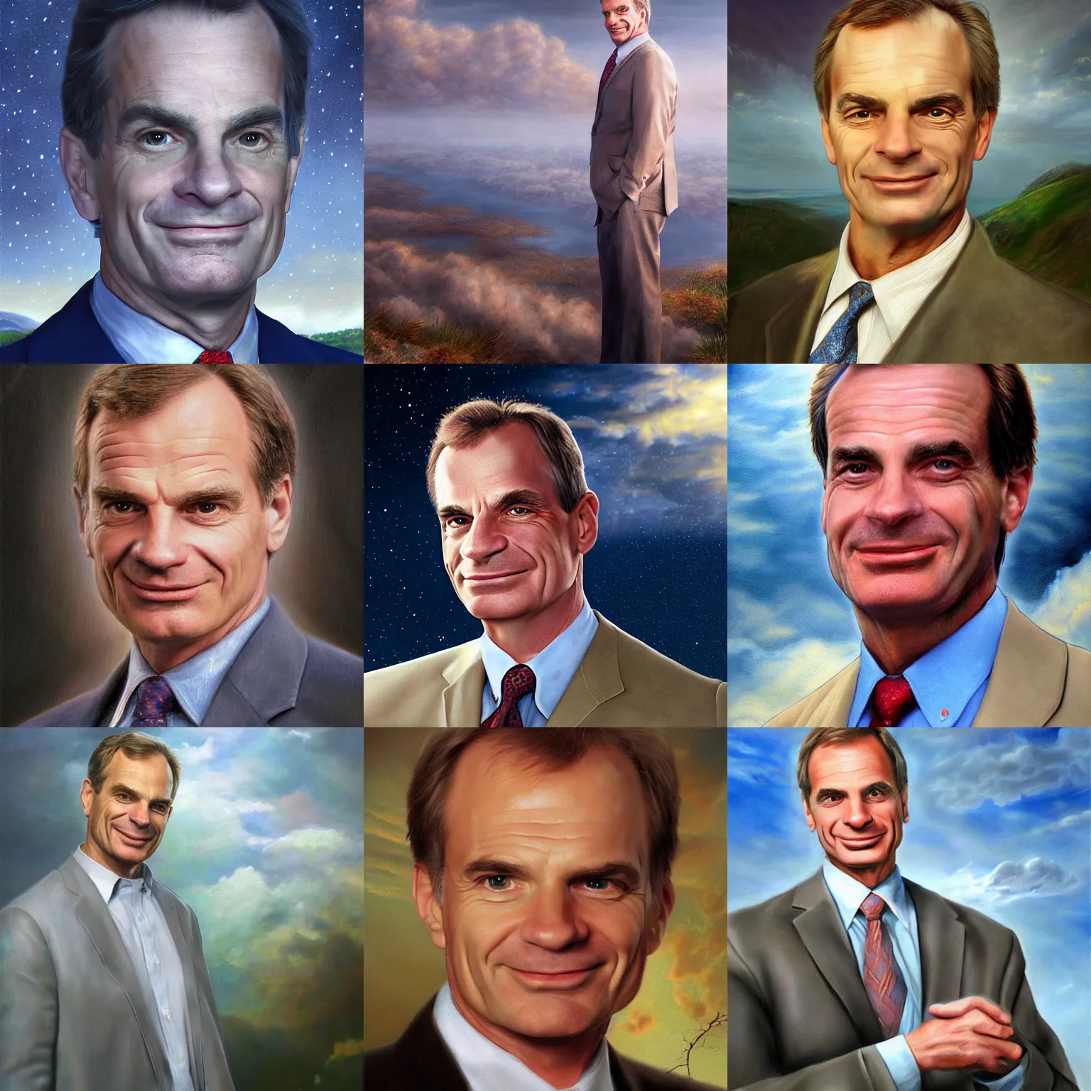 Prompt: portrait of William Lane Craig in Heaven, realistic painting, high definition, digital art, matte painting, very detailed, realistic
