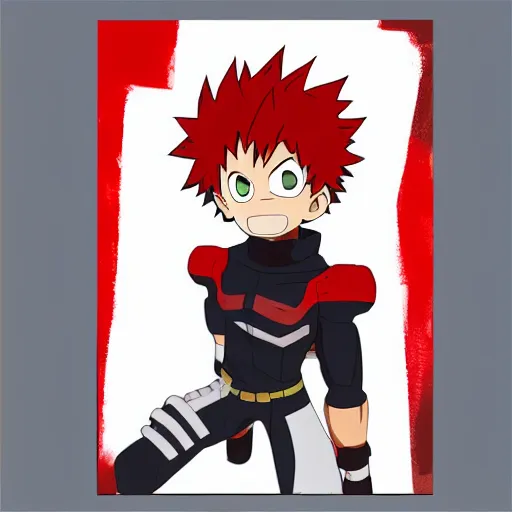 Image similar to high quality portrait flat matte painting of cute Bakugou Katsuki in the style of My Hero Academia , flat anime style, thick painting, medium close-up