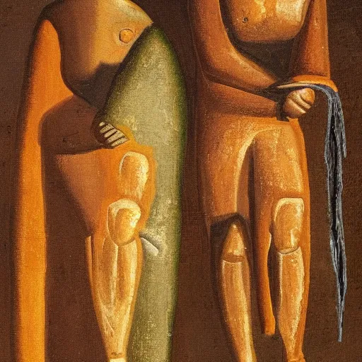 Prompt: a highly detailed oil painting of chalcolithic man and woman, ancient european, bell beaker people of the chalcolithic and early bronze age atlantic