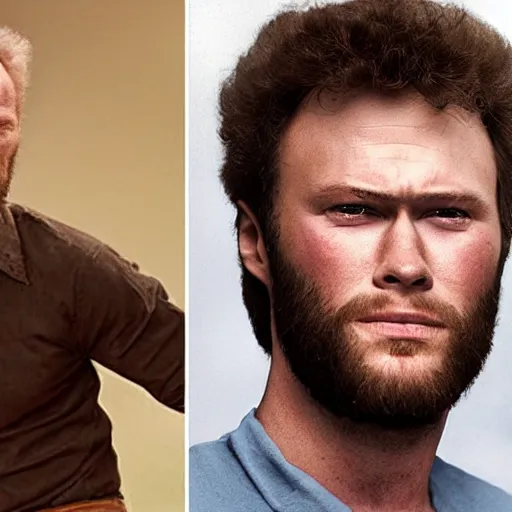 Image similar to child of clint eastwood and seth rogan