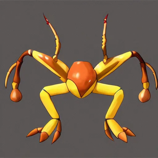 Prompt: A pokemon that looks like a stag beetle,The carapace spreads out like a pumpkin，Trending on art station. Unreal engine.