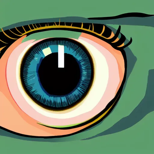 Prompt: landsat image of a female manga style eye, detailed, 4k, vector, contrasting colors