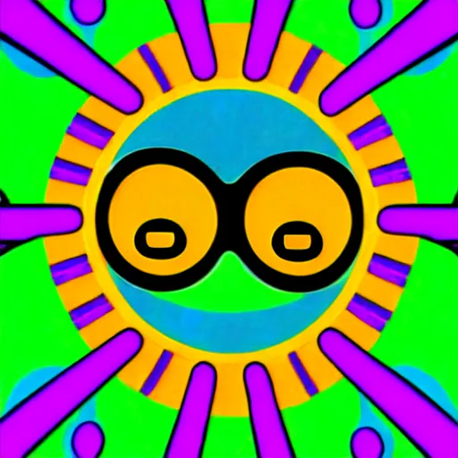 Image similar to acid house music rave graphics psychedelic illustration smiley trippy ecstasy dnb jungle