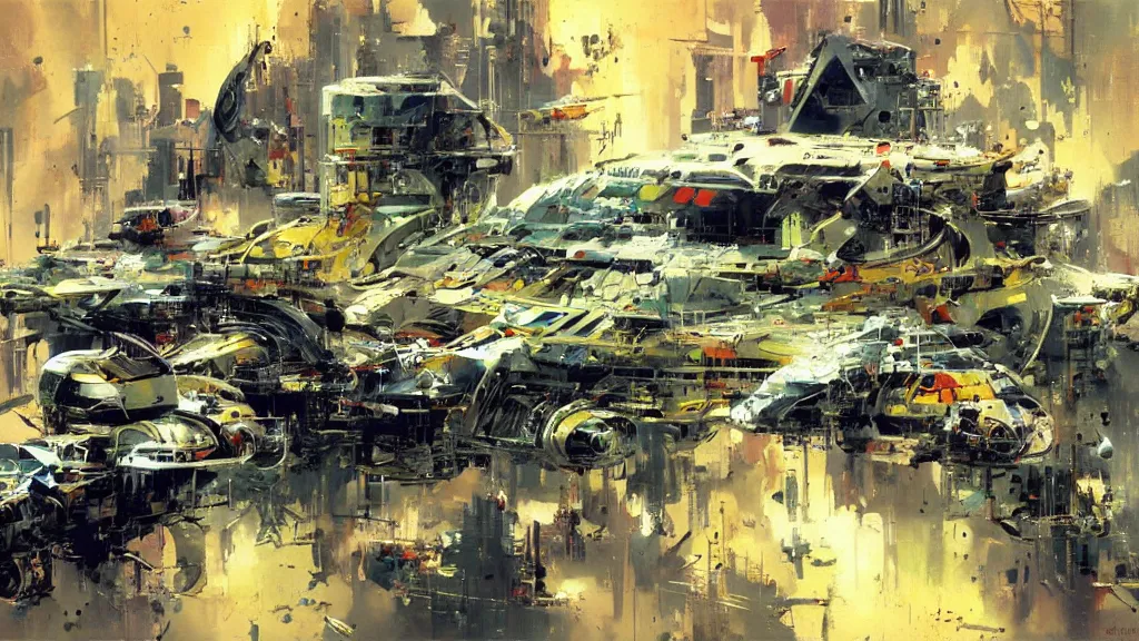 Prompt: A Science Fiction artwork by John Berkey