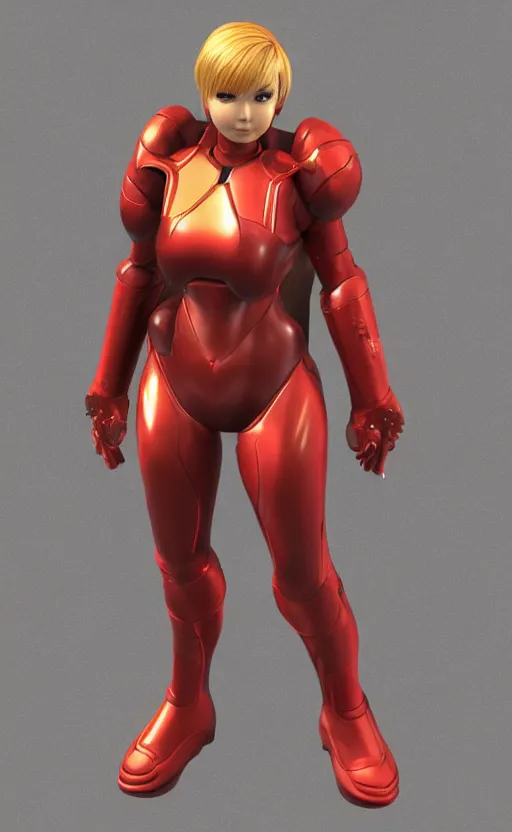 Image similar to samus aran bioorganic varia suit, full body portrait