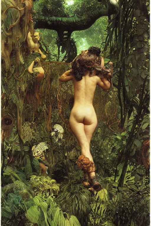 Prompt: a squonk in an alien jungle by lawrence alma tadema and rick berry and norman rockwell and jason fabok and greg staples and nc wyeth