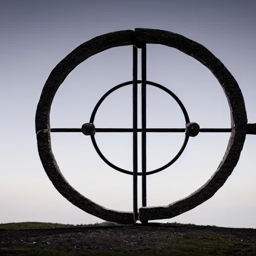 Image similar to stargate made of stone that form a circle, cinematic view, epic sky, highly detailed