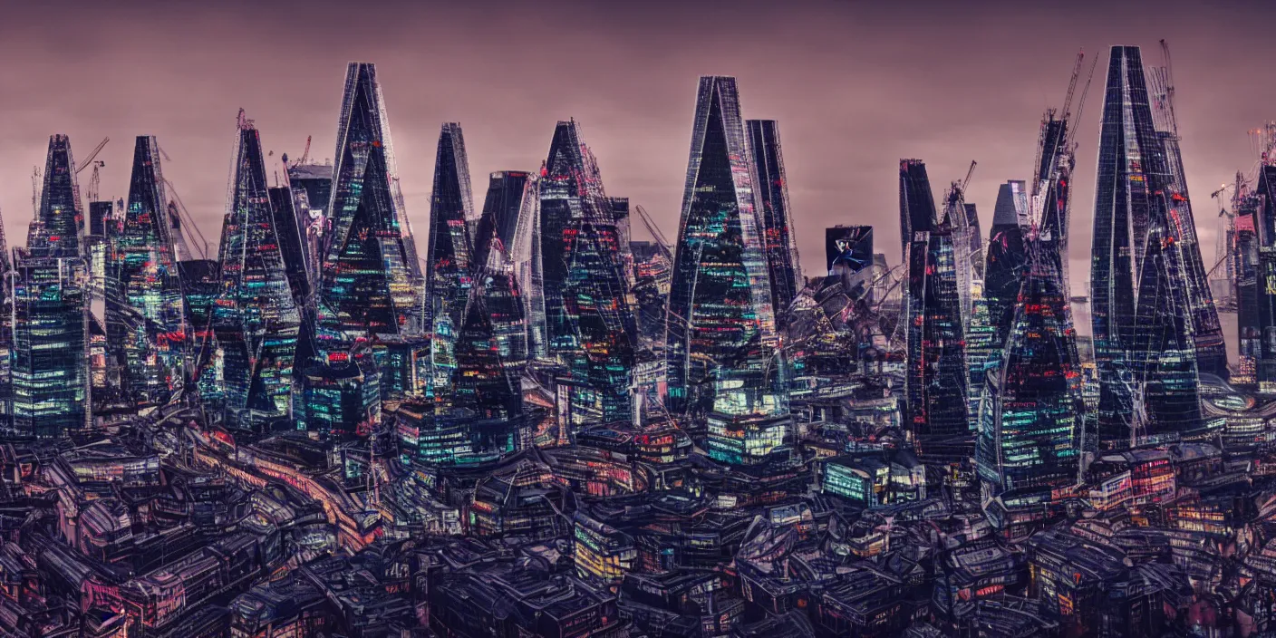 Image similar to london city skyline cyberpunk