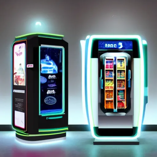 Prompt: a futuristic vending machine that only sells alien technology, aesthetic, award winning, artistic