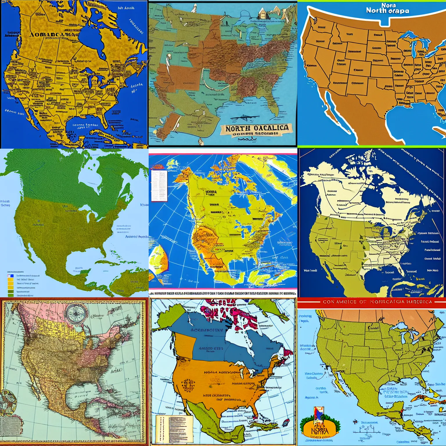 Prompt: map of north america, detailed, infographic