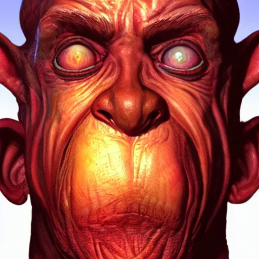 Prompt: bright, colorful, realistic, detailed from Elder Scrolls: shivering isles concept portrait flesh goblin backlighting, kodachrome, high contrast, highly detailed, sharp focus, digital painting, concept art, illustration, trending on artstation, comic book by Alex Ross and Adam Adamowicz cover art