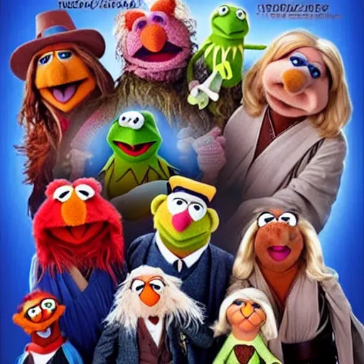 Image similar to the muppets as jedi knights