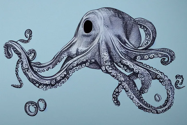 Prompt: Paper cut art, octopus by Ayumi Shibata