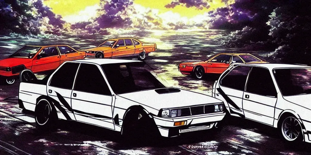 Image similar to lada initial d, anime art