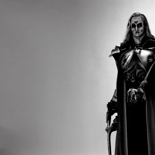 Image similar to arthas menethil as the american psycho, cinematic still